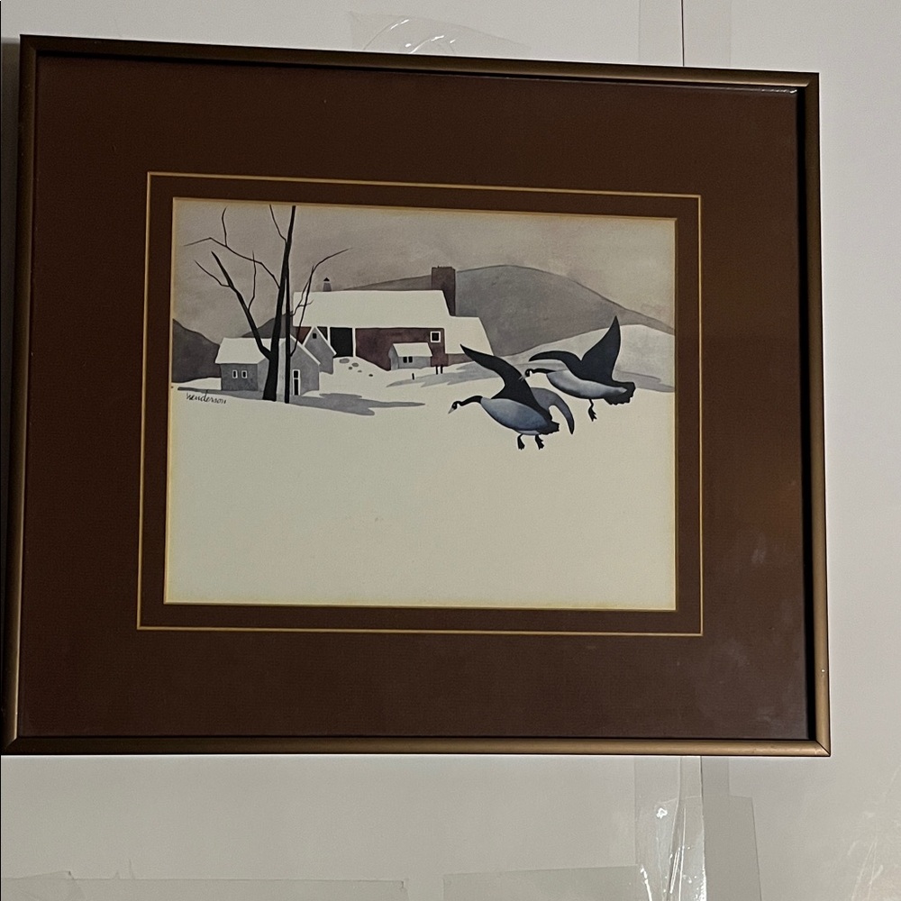 😄“Geese” screen print Henderson metal framed